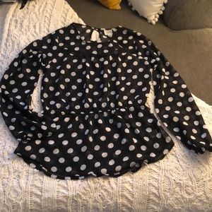 Girls XL Disney black/polka dots dressy shirt